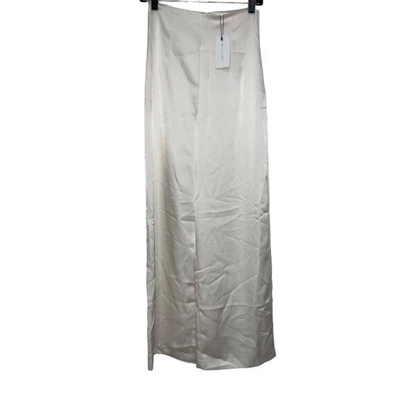 Line & Dot Jordey Pants in Ivory XSmall New Womens Satin Wide Leg Trousers - Picture 5 of 9